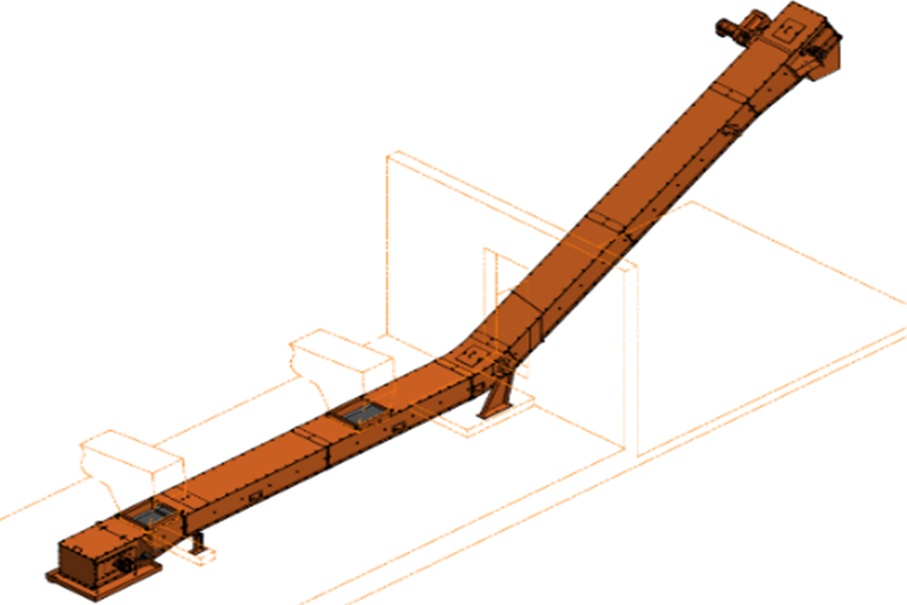 Drawing of the new AMAKON Drag Chain Conveyor