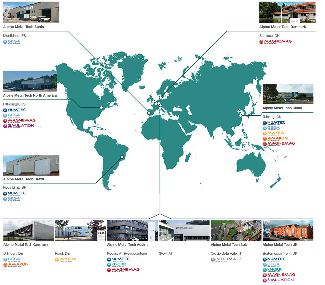 Alpine Metal Tech Locations worldwide Alpine Metal Tech Locations worldwide
