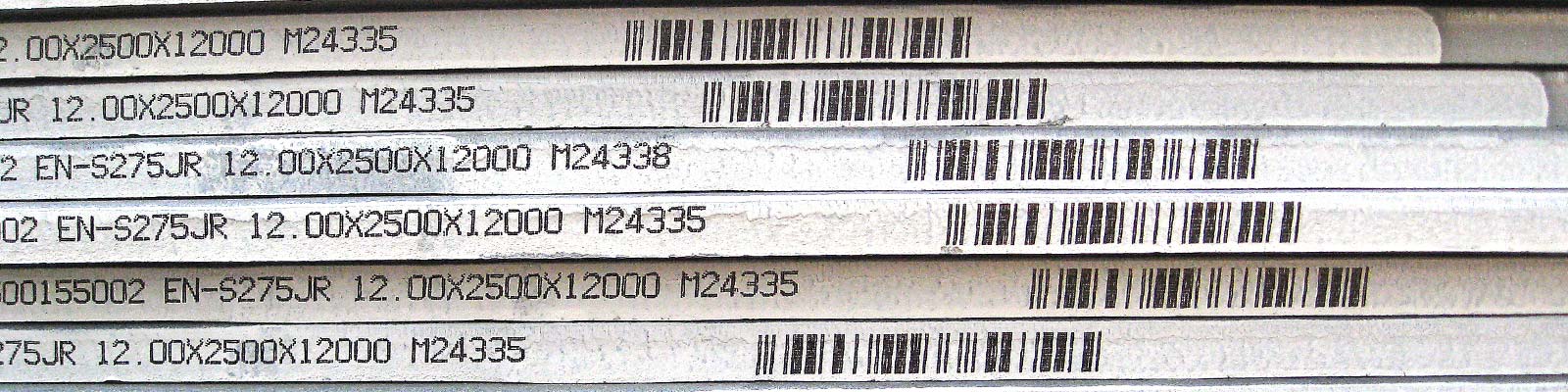 Plate Edges marked with marking system