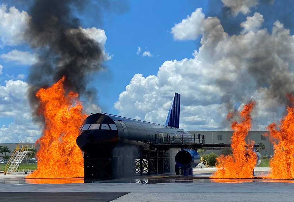 New 737/A320 live fire training simulator at Blue Grass Airport, Lexington, Kentucky