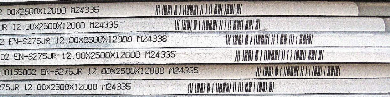 MAGNEMAG marking system for plate edges Plate Edges marked with marking system