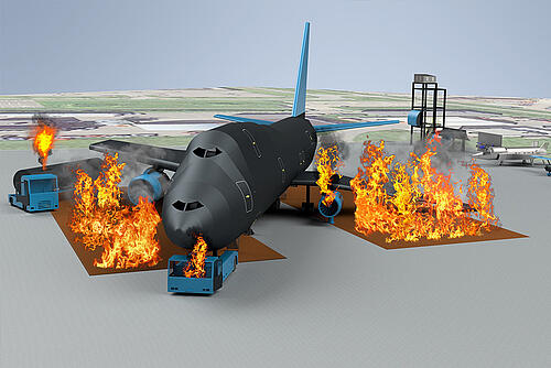 Alpine Metal Tech - Simulation - Aircraft live fire and rescure simulator - Schiphol Airport