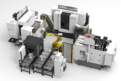 Wheel Machining - Machining | Alpine Metal Tech | Automotive | NUMTEC / INTERMATO Numtec Robot cell Alpine Metal Tech
